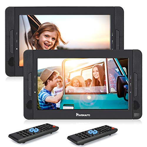 10.1" Dual Portable DVD Player for Car, Play a Same or Two Different Movies, 5-Hour Rechargeable Battery, Support USB/SD/MMC (2 X Portable DVD Player)