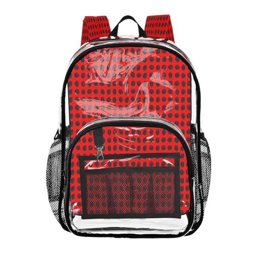 Black Seeds Clear Backpack - Stadium Approved Large 15.7-inch Waterproof Transparent Bag for Sports, Concerts, Work, Travel#574