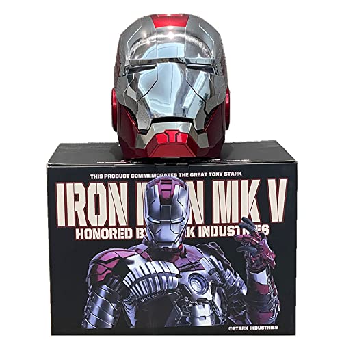 LONFPA Casco ElectróNico Mk5 Iron Man, Casco PortáTil 1: 1 Marvel Iron Man, Apertura Y Cierre...