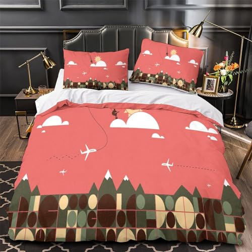 Housse de couette avion 3D King 220x240cm avec 2 taies de lit - 4