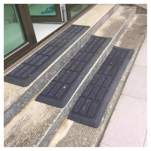 Alfombra antideslizante 27,5 x 135 cm para escaleras exteriores color gris 7