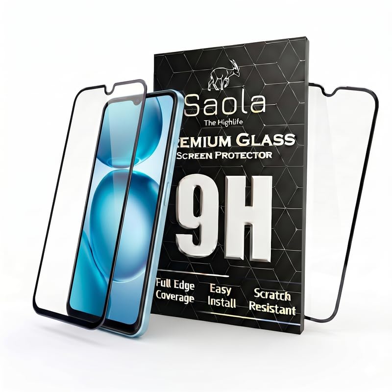 Image of Saola HD+ Oleophobic Tempered Glass For Itel A100C (PACK OF 1) with Hassle-less Installation Kit. Full screen Coverage. 6.6 inch
