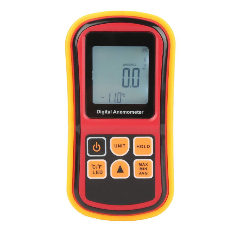 Digital Anemometer, Handheld LCD Wind Speed Meter Anemometer, Air Flows Velocity Meter Wind Speed Gauges for Measuring