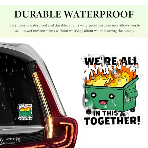 Image of 3PCS This Little Light of Mine I'm Gonna Let It Shine Sticker, 3 inch Funny Dumpster Fire Meme Decor Sticker, Waterproof Vinyl Dumpster Decal for Car Window Bumper Laptop Phone (3x3)