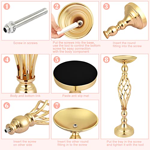 10 PCS Gold Flower Stand Centerpiece, Wedding Table Gold Flower Stand Vases Centerpiece Decorations for Wedding, Birthday Party and Other Holiday Event - Image 5
