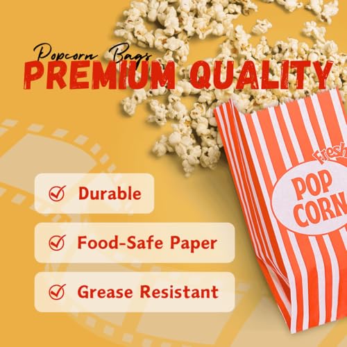 popcorn bags greaseproof popcorn bags individual servings 128 pcs convenient portions movie night supplies versatile popcorn containers ideal for parties and events