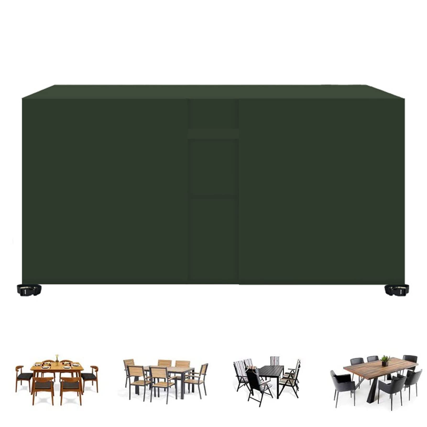 HeavyDu - Funda de piel de jardín (205 x 104 x 71 cm, 420D, impermeable, resistente a la intemperie, color verde