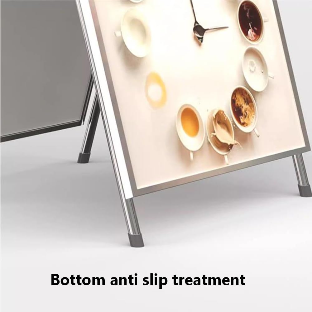 Soporte para letreros de acero inoxidable, soporte de exhibición duradero para publicidad comercial, menú y presentación de guía