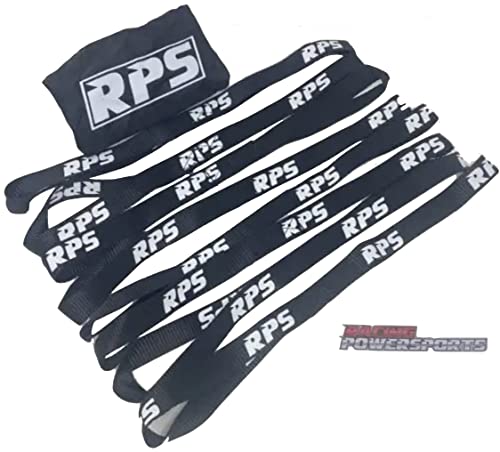 RACINGPOWERSPORTS 8PCS Soft Loop Heavy Duty Tie Down Straps Safe Luggage Ratchet 4500lbs 1 x 8 inch Black for Motorcycle, Car, ATV, UTV Snow Mobile Towing Cargo