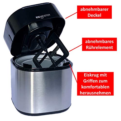 PerfectMix EISMEISTER Eismaschine Eis-creme zum selber machen,für 4 Personen,5in1 Machine - Speiseeismaschine… – Bild 3