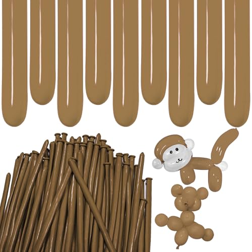 Image of Coffee Brown Long Balloons Premium 260 Twisting Animals Magic Balloons for Birthday Kids Wedding Party Supply 100pcs