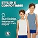 BROOKLYN VERTICAL Boys 4 Pack Undershirt Tank Top - Tagless Cotton Super Soft Runs Small