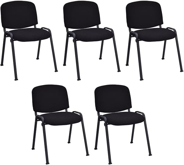 DORTALA Reception Chair Set of 5 with Ergonomic Lumbar Support