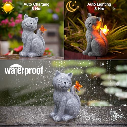 Nacome SOLAR ANIMAL STATUES Cat Outdoor Statues thumb #4