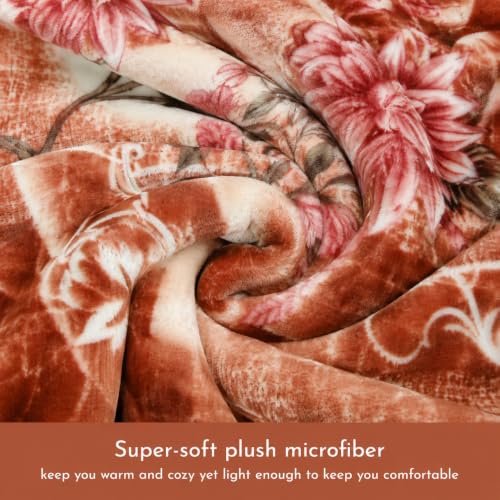Image of Signature Special Limited Edition Super Soft Double Layered Blanket - 1100 GSM Winter Luxury - Reversible, Ultra Warm & Plush - King & Single Bed (Dahlia Garden, Double)