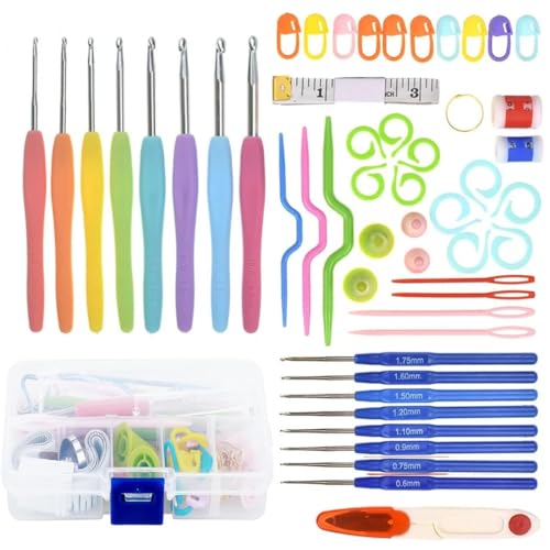 Image of Wolly Wonders 132 Piece Crochet with Yarn Set-1600 Yards Assorted Yarn 24 PCS Crochet Accessories Set Including Hooks, Knitting Needles & More Ideal Beginner, Adults Kit