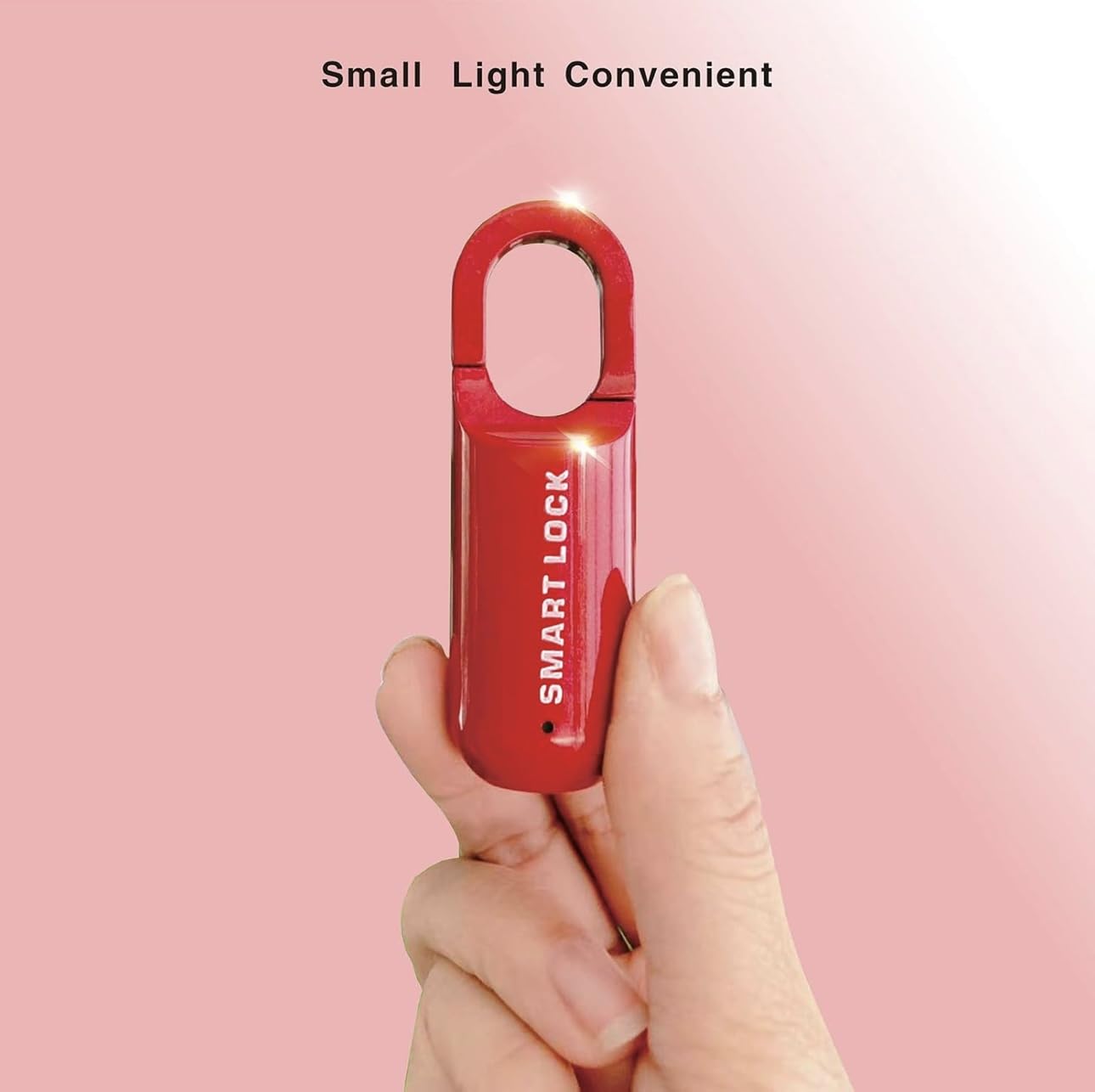 cadena à empreinte digitale, verrou biométrique étanche et rechargeable USB, mémorise 10 empreintes,pour casier d'école, valise, bagage, salle de sport, armoire professionnelle, porte en fer (ROUGE)