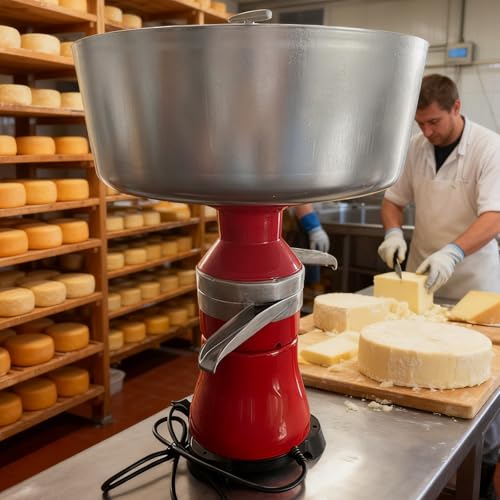 Separador eléctrico de crema de 80 l/h, máquina separadora de leche de gran capacidad, 5000-11000 rpm ajustable