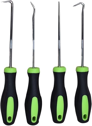 Juego de 4 piezas de púas y ganchos, removedor de extractor, sello de aceite automático de precisión/junta tórica para automóvil (verde)