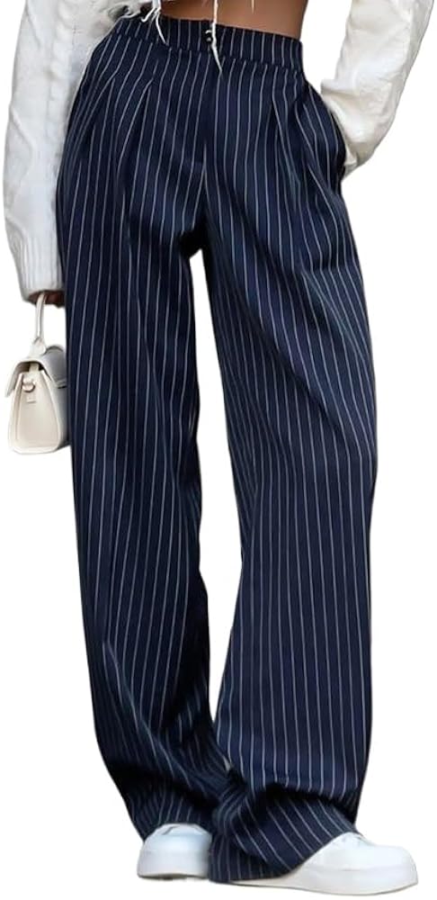 Amazon.com: Womens Pants Dressy Casual Striped Pants Vintage