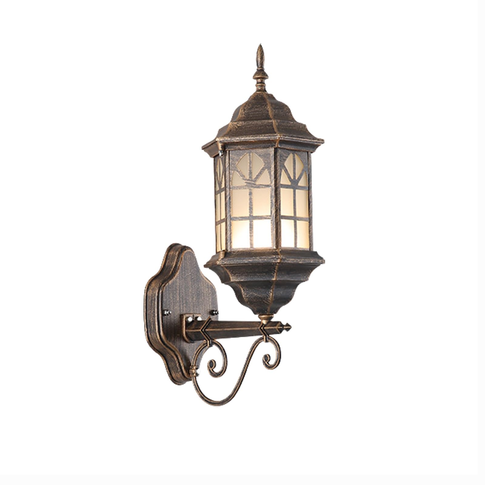 OZBMA Exterior Wall Lantern, Outdoor Coach Light, Black Aluminum with Frosted Glass, Waterproof Porch Lamp for Villa, Facade, Balcony, Backyard, Garden, Front Walkway Cottage
