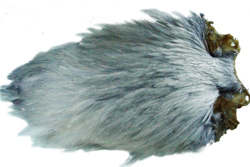 1 x Cou de Coq Indien - Gris Clair pour Montage de Mouche de Peche