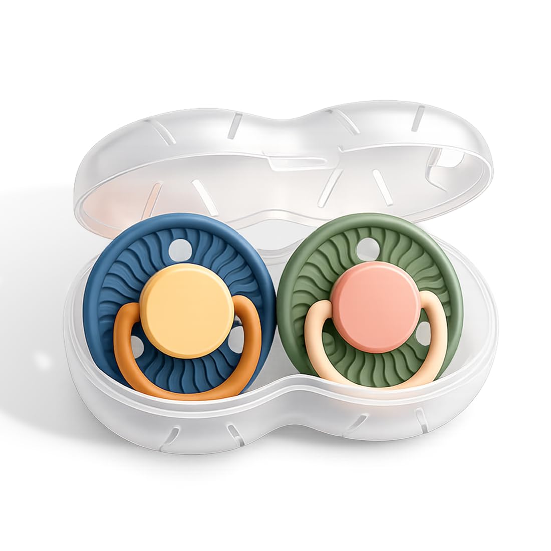 tütots Silicone Pacifier Pack of 2 with Sterilizable Case | BPA-Free Orthodontic Baby Pacifiers | Soft Silicone Nipple | Hygienic Storage & Travel Case | 0-6 Months-image-3