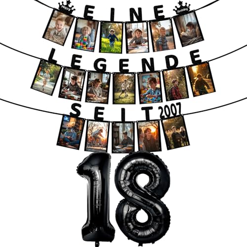 Deko 18. Geburtstag Junge Fotogirlande - EINE LEGENDE SEIT 2007 -...