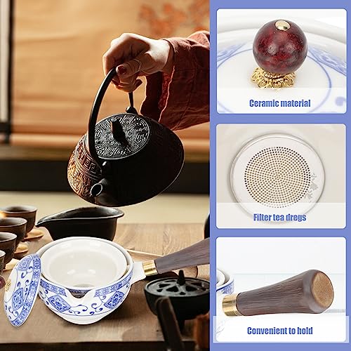 KICHOUSE Chaleira Portátil 1 Set Chinese Style Tea Ware Set Fu Tea Cups Ceramic Tea Pot Home Supplie