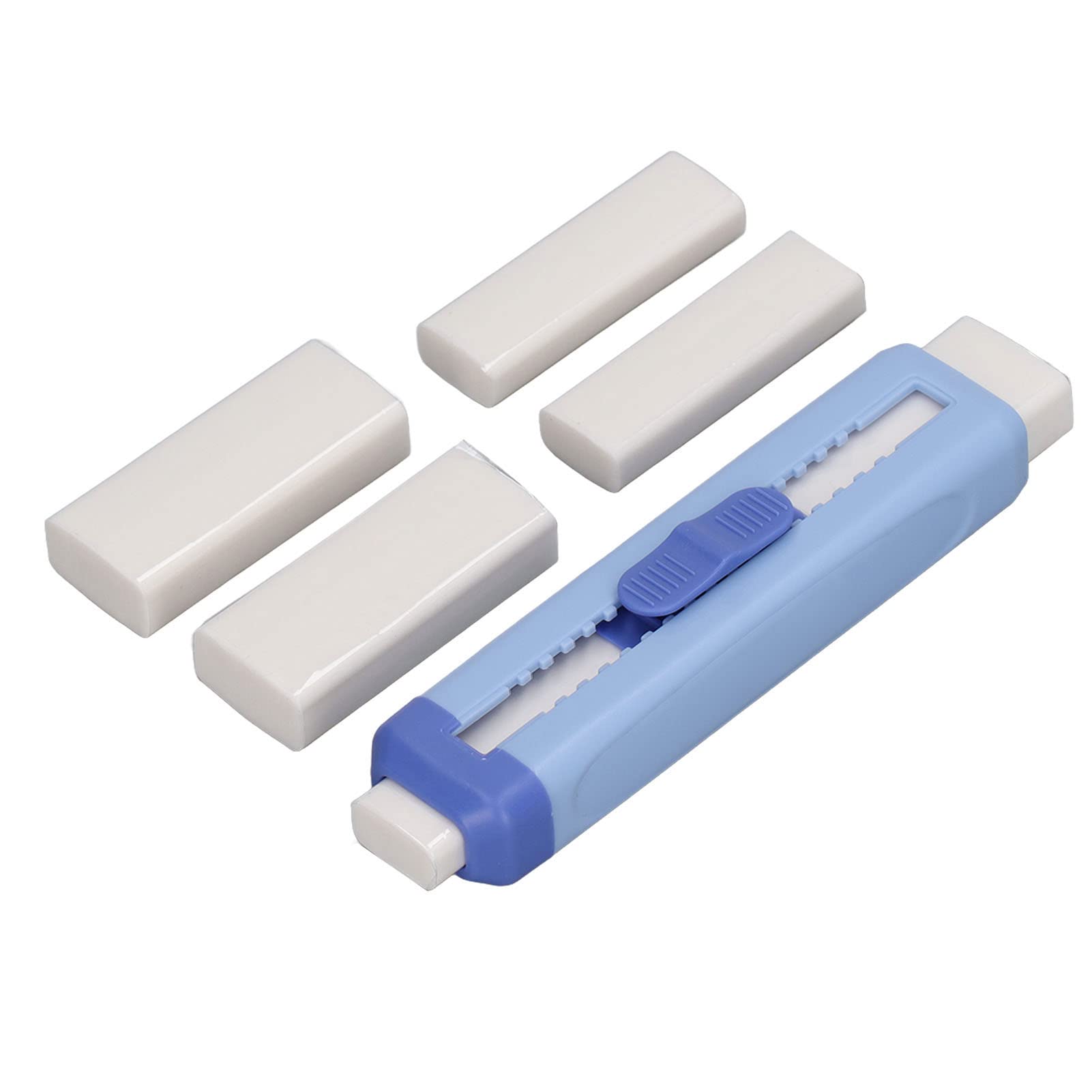 Sliding Retractable Eraser Buckle Design Push Pull Eraser for Office for School (Blue)