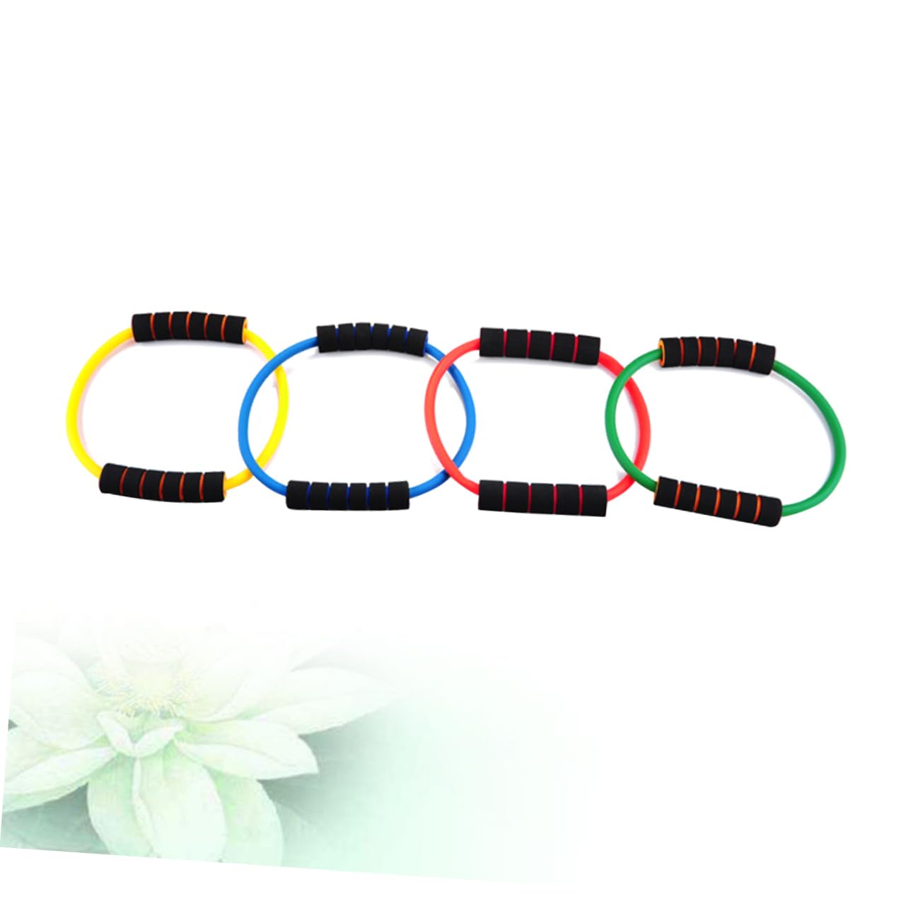 2 Set Tensione Per Yoga Espansore Toracico Verde Per Riabilitazione Stretching E Allenamento Aerobico 4 Pezzi*2