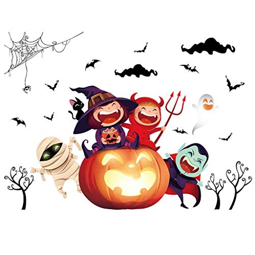 Sayhi happy halloween pumpkin sticker background wall s…