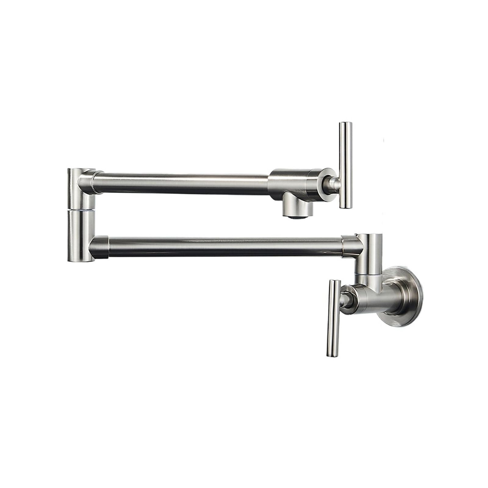 ZQFHSX Rotated Kitchen Sink Faucet Cold Water Tap Brass Basin Swivel Faucets Wall Mounted DIY Renovation(Nickel B)