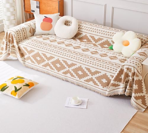 TMVOK マルチカバー ソファカバー ブランケット 犬猫対策 汚れ防止 2人掛け ソファーかばー リバーシブル 北欧風 長方形 180*230cm 通気 柔らかく カウチ ベッドカバー シェニール テーブルクロス 洗える 四季通用