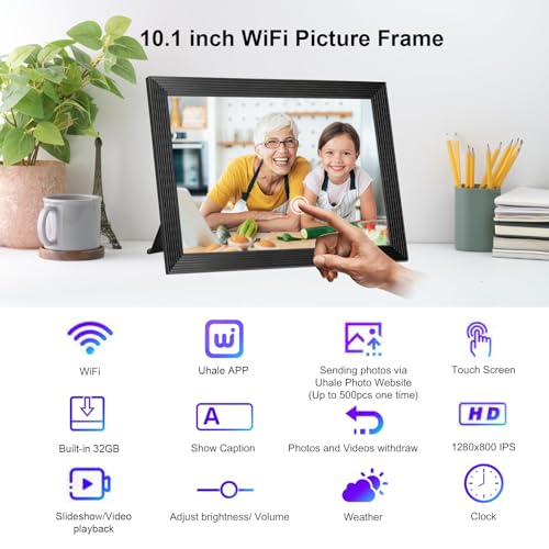 image for SSA 32GB 10.1 inch WiFi Digital Photo Frame 1280 * 800 IPS Touch Scree