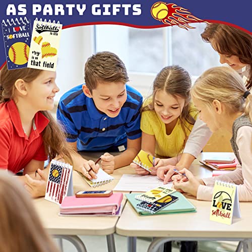 24 Pcs Softball Party Favors Softball Mini Notepads Softball Mini Notebook Sports Small Note Pad 2.36 X 3.94'' Spiral Memo For Softball Sports Party Favors Student Teacher Class Office College School #TOP4