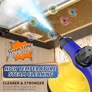 ASSCA Handheld Steam Cleaner, 9 in 1 Portable Steam Cleaner Handheld Comes for Multi-Surface Stain Removal, High Pressure Steamer Cleaning Perfect for Carpet, Sofa, Floor, Bathroom, Window, Car