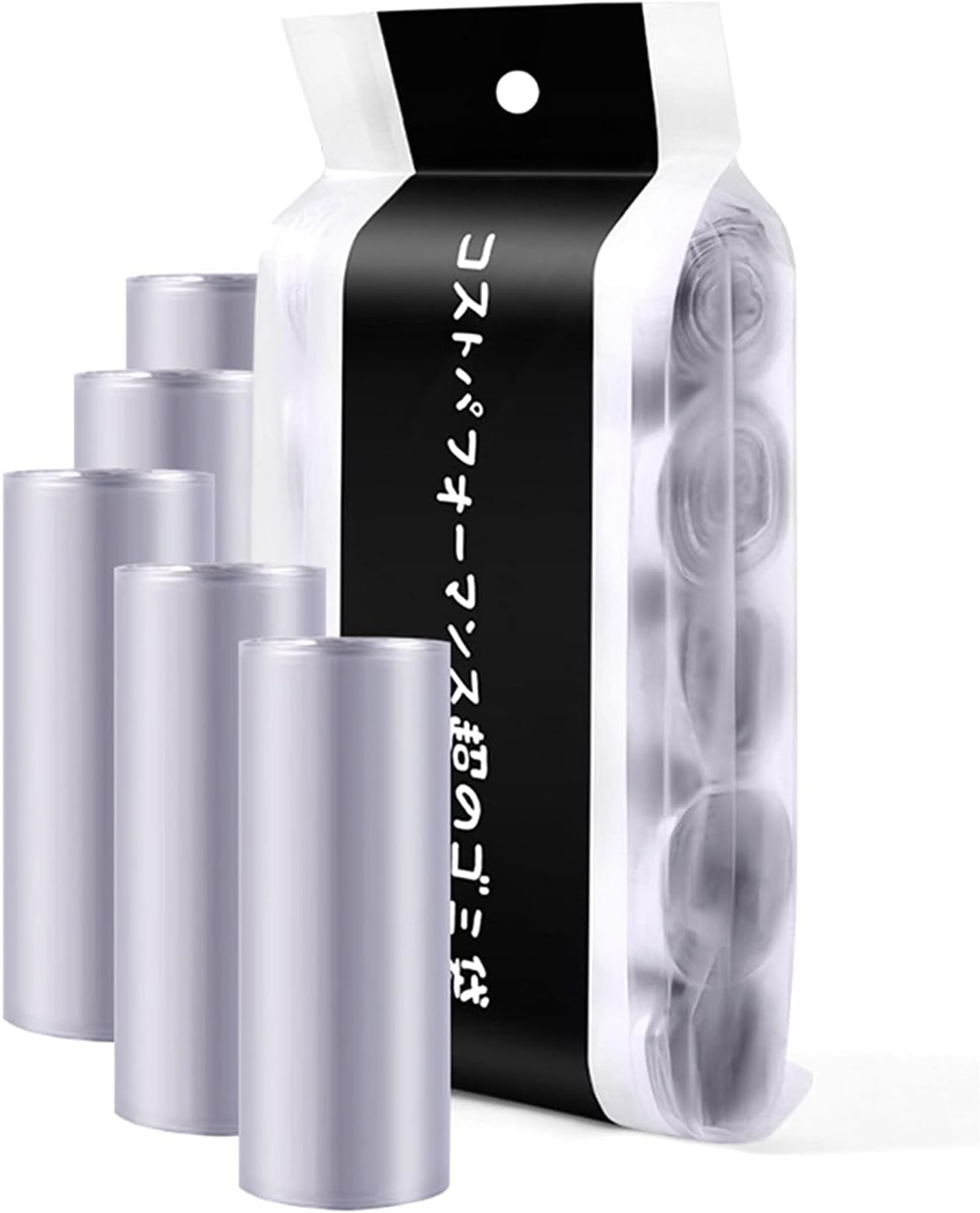 HXJ Color Large Flat-mouth Garbage Bags Japanese-style Technology Black 45 * 50PE Five Consecutive Rolls Of 100 Packs (Color : C)