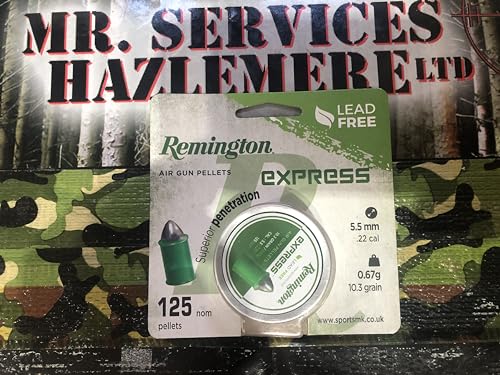 MR SERVICES HAZLEMERE LTD - REMINGTON EXPRESS LEAD FREE 22-5.5mm ZINC Air Rifle Pellets Tin of 125.