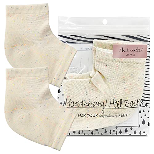 Kitsch Moisturizing Spa Socks - Gel Socks For Cracked Heel Repair | Heel Socks For Dry Cracked Feet | Dry Feet Treatment For Women | Cracked Feet Treatment | Toeless Socks For Women | Foot Care #TOP17
