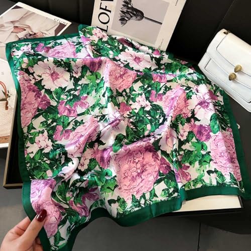 2 Packs of 100% Simulated Silk Scarves, Lightweight Square Satin Head Scarves,Fashion Accessories & Gift Edition21x 21 Inches3