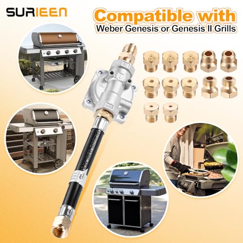 SURIEEN Natural Gas/Propane Grill Conversion Kit, Natural Gas Pressure Regulator with Orifice