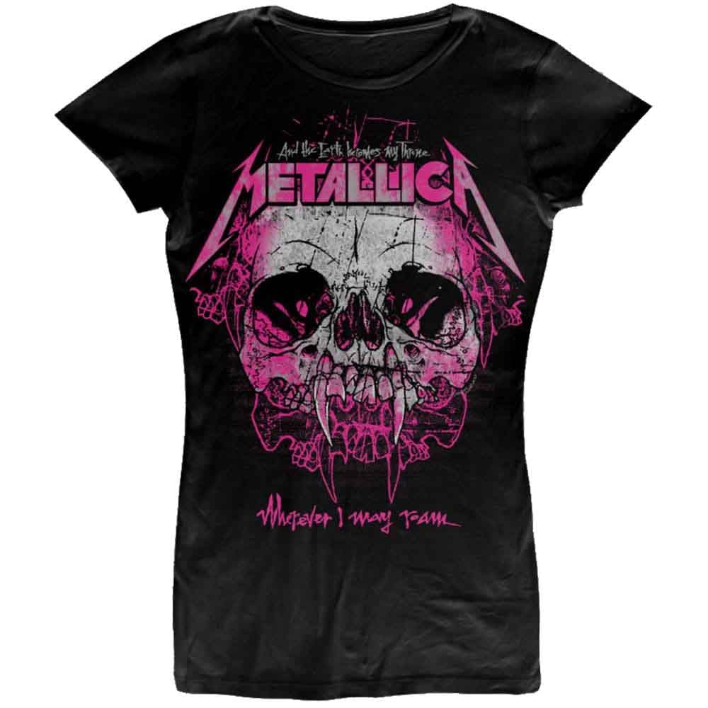 Ladies Metallica Wherever I May Roam Official Tee T-Shirt Womens Girls (Small) Black