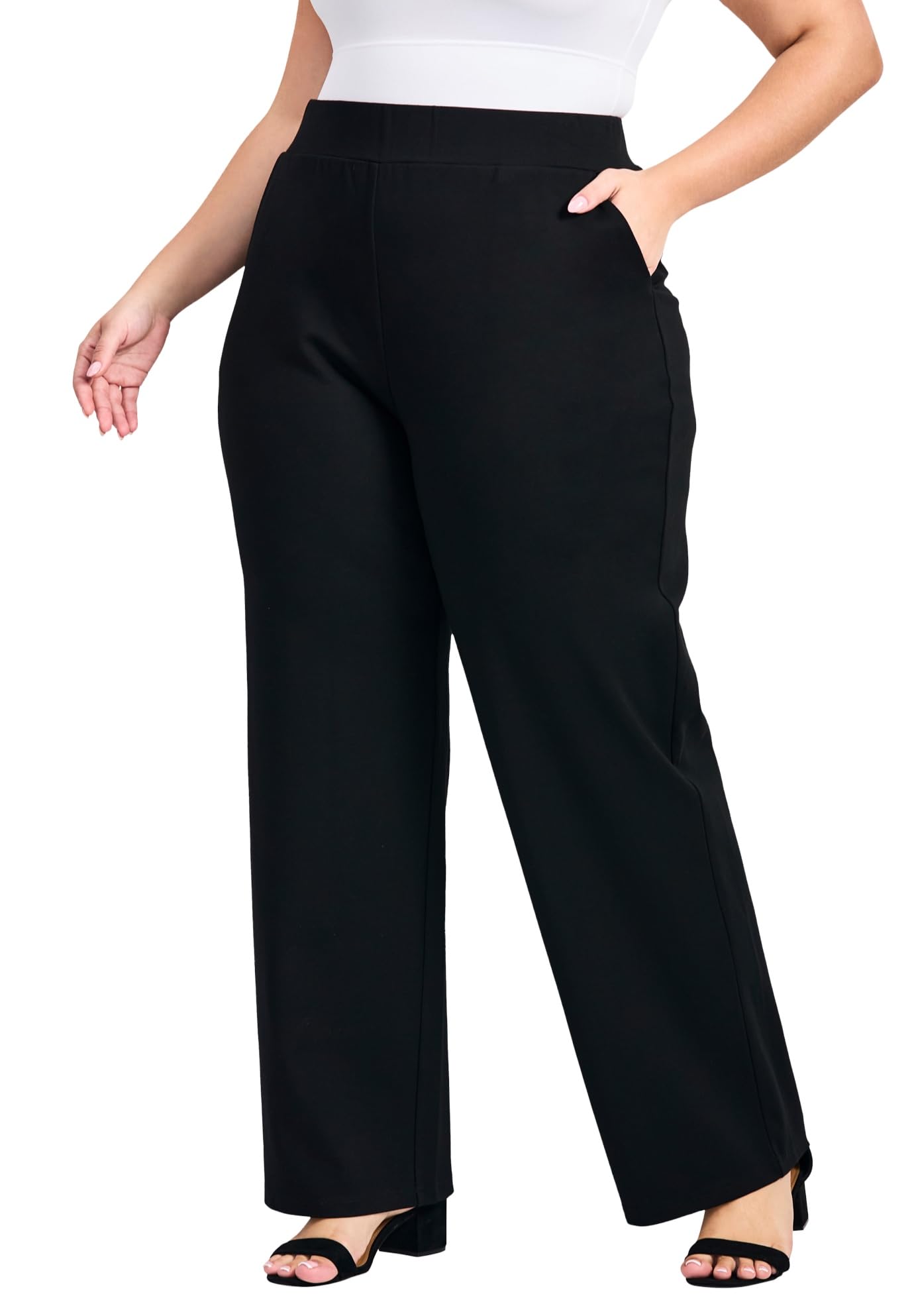Avenue Womens Plus Size Zoe Ponte Straight Leg Pant