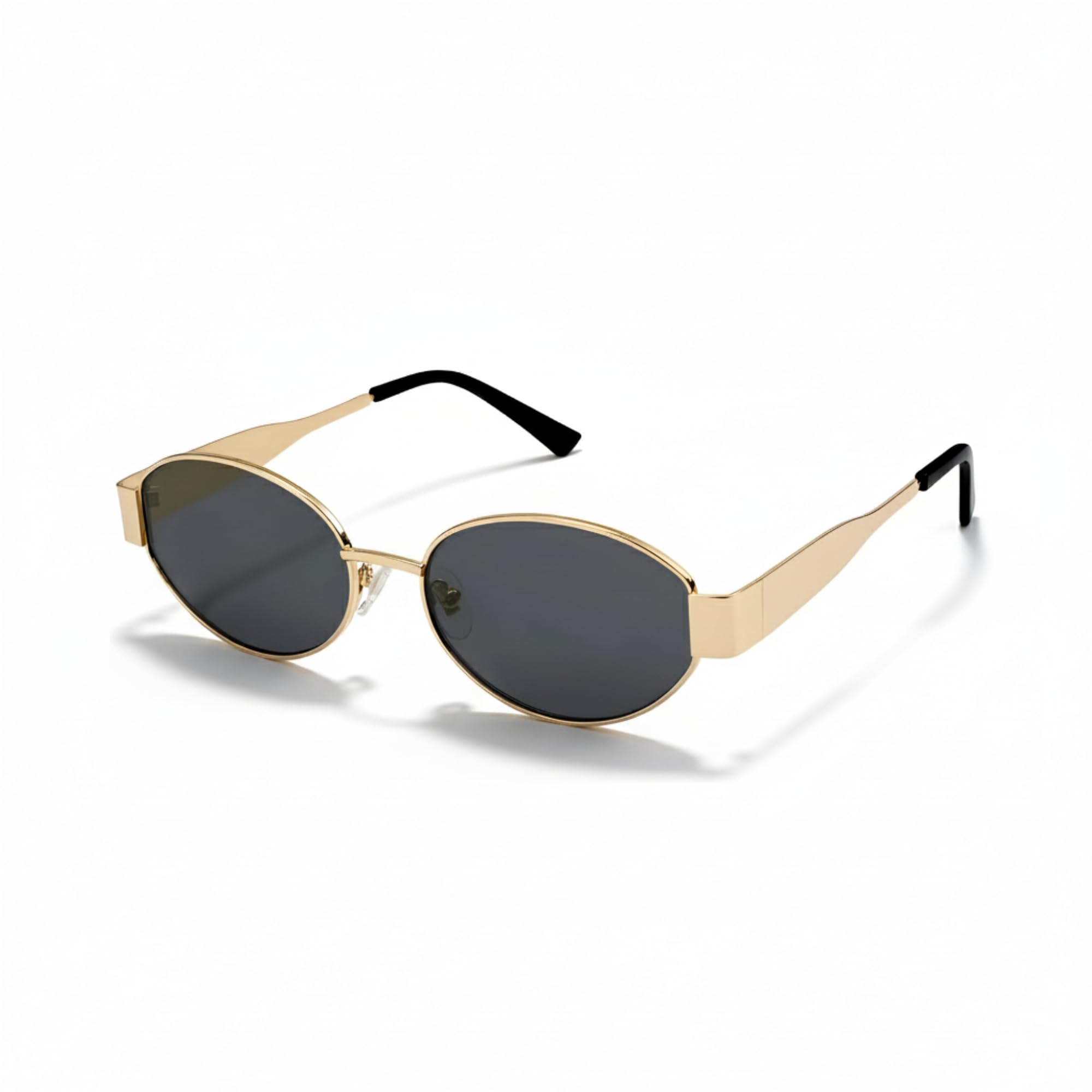 4FlauntRetro Oval Sunglasses For Women & Men | Trending, Stylish & Durable Metal Frame Vintage 90s Sunglasses With UV 400 Protection Lenses