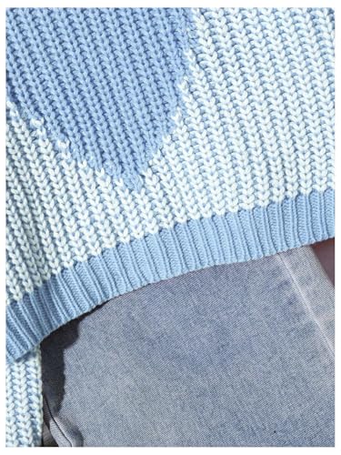 Image of BEAUDRM Girl's Cute Bow Sweater Crew Neck Long Sleeve Drop Shoulder Loose Pullover Tops