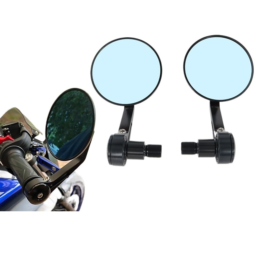 Motocyklowe Lusterka Wsteczne Moto Lusterko końców Pasuje Do Yamaha XSR900/700 Tmax500/530 FZR600 YZF1000 MT07 MT09 MT10 FZ1 FZ6 Lusterko Wsteczne Boczne Uchwyt Koniec Lusterka(Black)