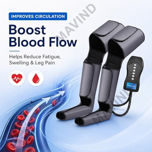 Image of Full Leg Massager with Air Compression with Heat Theraphy,Leg Foot Calves Thigh Massager with Handheld Controller,Relaxation & Muscle Comfort,Foot Massager Machine for Pain Relief,Blood Circulation Massager (A-1) (A-1)