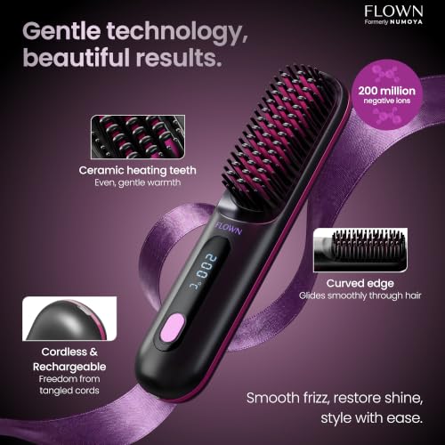Image of Flown Original Go Brush PRO - No Damage Heat Brush USB-C Charger (Black)