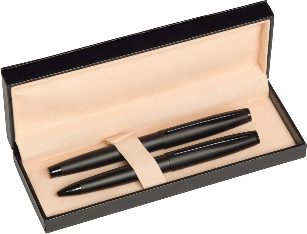 Juwelier Schönschmied - Elegantes Schreibset mit Gravur & Wunschsymbolen Stift mit Gravur Inklusive Geschenk-Etui - Drehkugelschreiber & Rollerball Schreibset 10 PS10